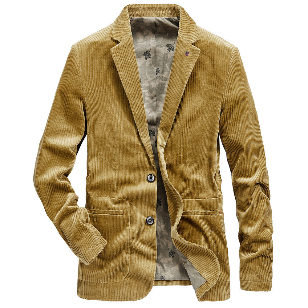 Men's corduroy blazer made of fine cord with patterned lining and lapel Mune Fashion
