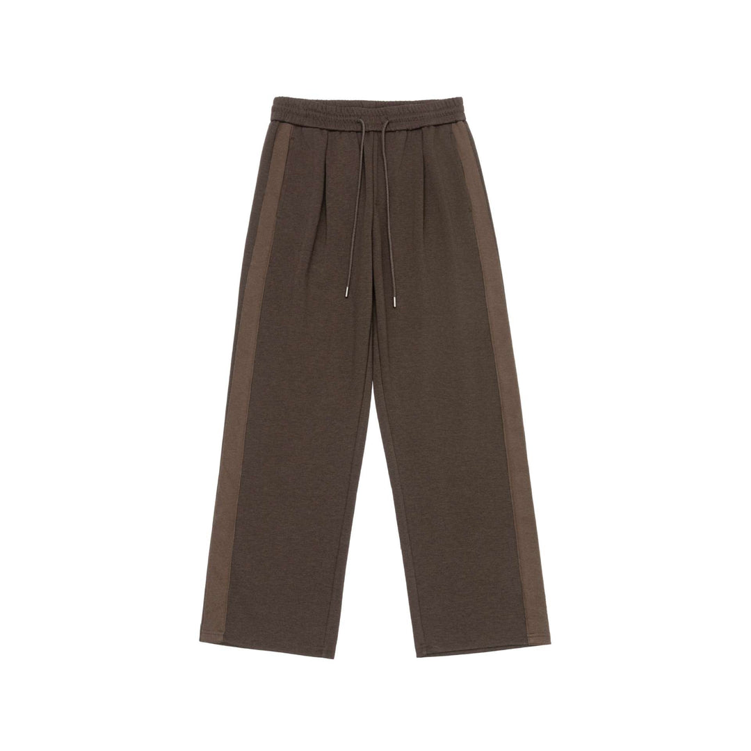 Women's wide joggers made of cotton blend with contrast side stripes and drawstring Mune Fashion