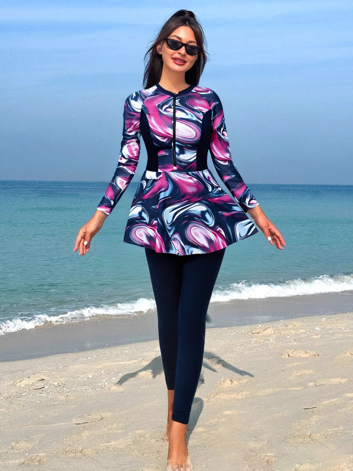Women's fashionable beach surf suit with form-fitting skirt Mune Fashion