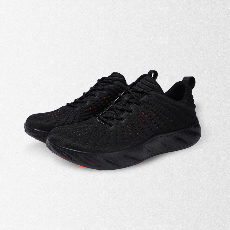 Women's Breathable Running Sneakers with Perforated Knitted Upper Material and Cushioned Platform Sole Mune Fashion