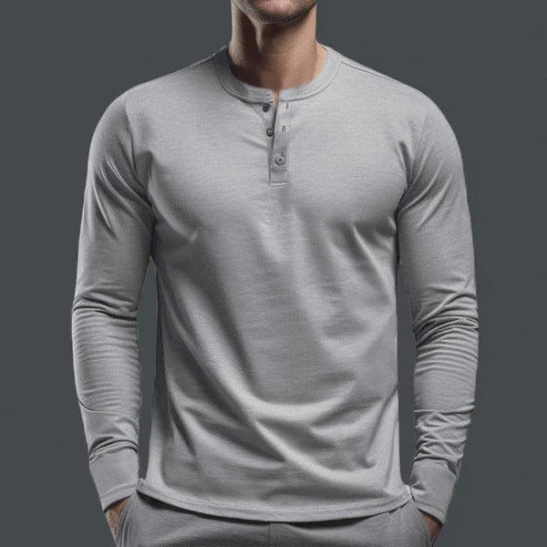 Men's long-sleeve shirt with button placket and slim fit Mune Fashion
