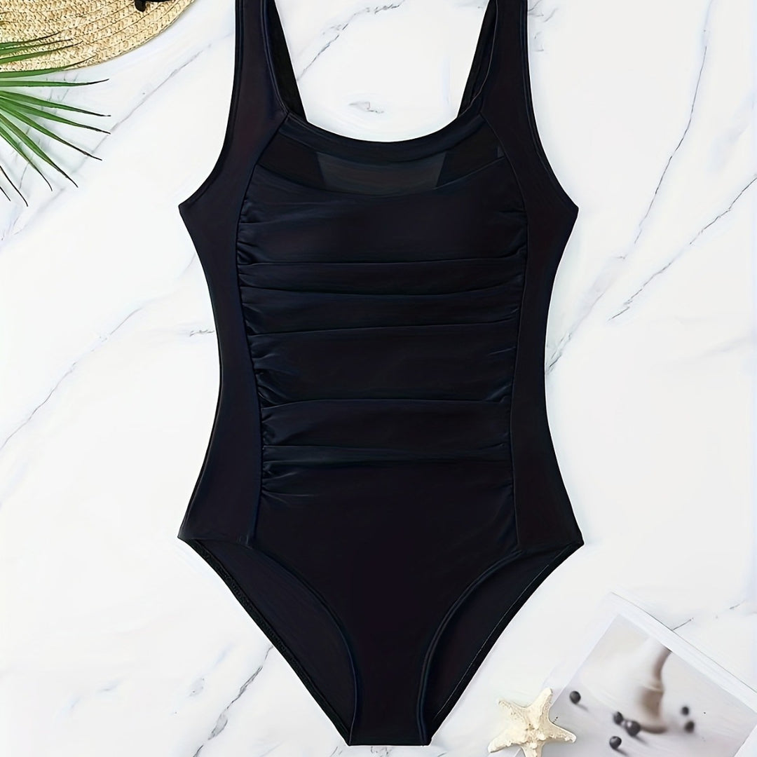 Women's One-Piece Swimsuit with Fashionable Ruffle Design Mune Fashion