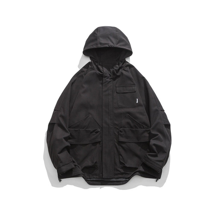 Unisex Boxy-Utility-Hooded Jacket with Multiple Pockets, Adjustable Hem and Windproof Shell Mune Fashion