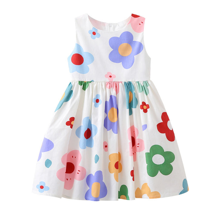 Girl's summer dress with colorful floral pattern Mune Fashion