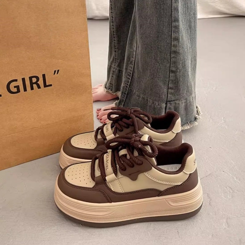 Women's Sporty Platform Sneakers with Elastic Laces and Cushioned Sole Mune Fashion
