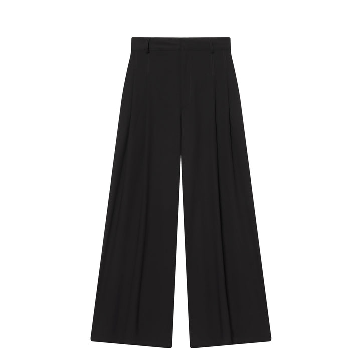 Women's high-waisted wide pleated trousers with wide leg and crease Mune Fashion