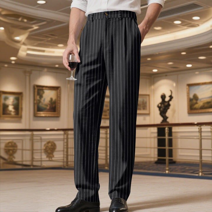 Men's elegant suit trousers with fine pinstripes and a comfortable fit Mune Fashion