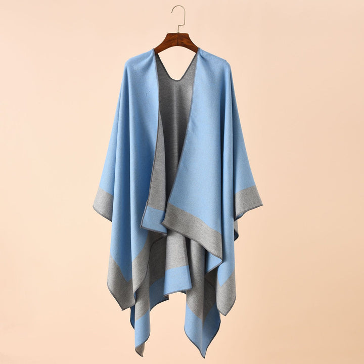 Women's Reversible Poncho made of fine Cashmere Blend Mune Fashion
