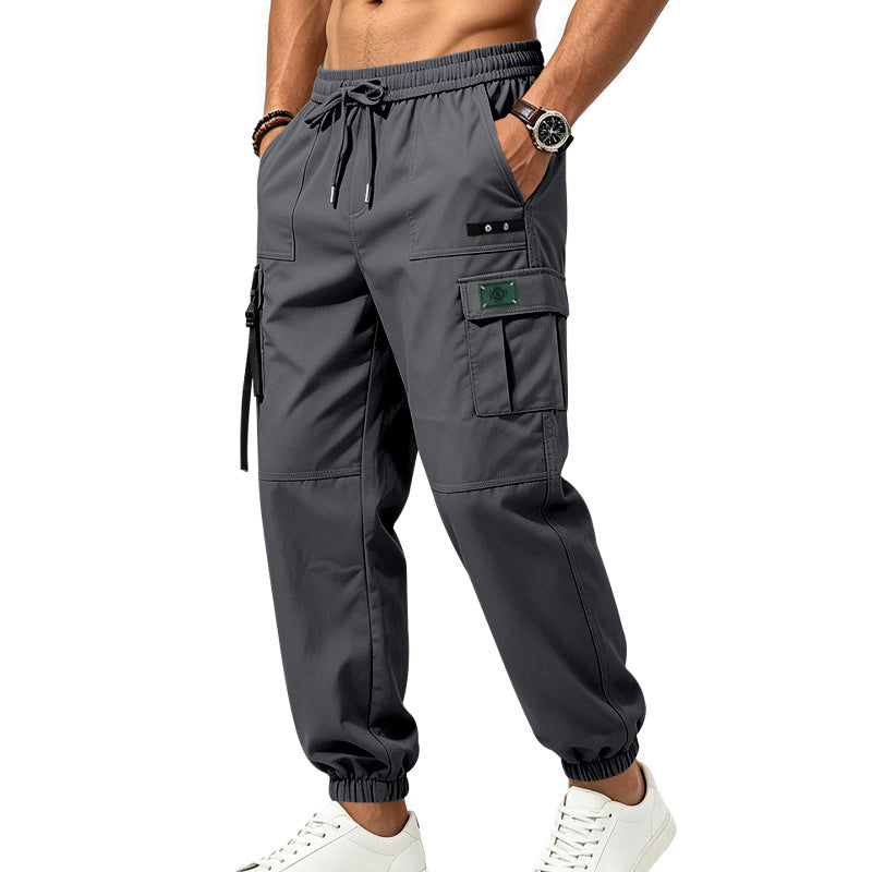 Men's cargo jogging pants with drawstring, elastic cuffs, and multi-pocket design Mune Fashion