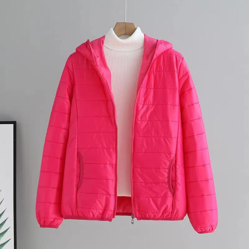 Women's padded hoodie jacket with light thermal filling and hidden zipper Mune Fashion