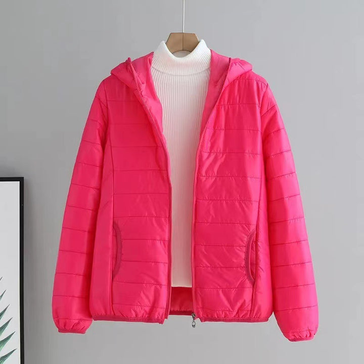 Women's padded hoodie jacket with light thermal filling and hidden zipper Mune Fashion