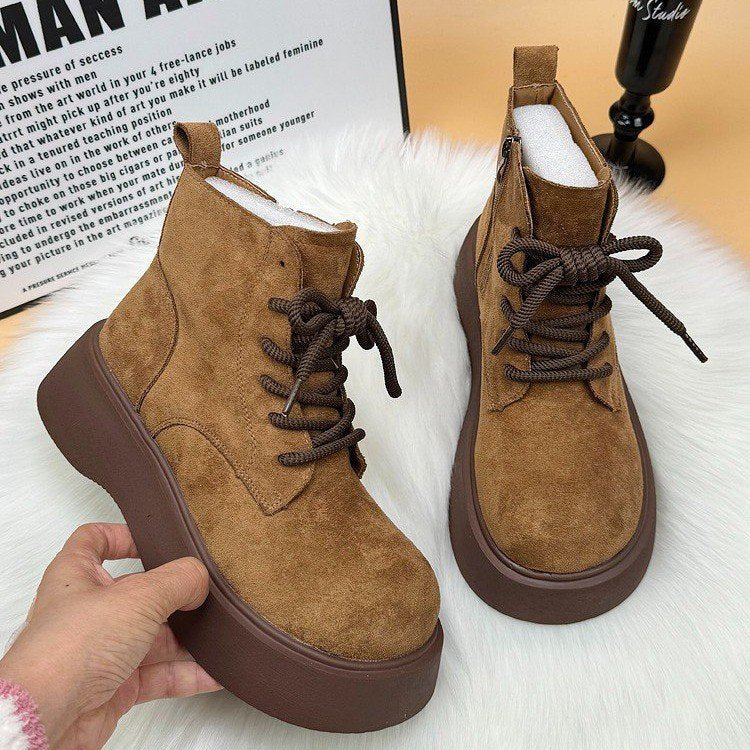 Women's fashionable and comfortable lace-up ankle boots Mune Fashion