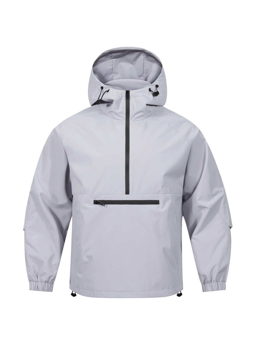 Men's Wind and Water Repellent Anorak Pullover Jacket with Half Zip and Kangaroo Pocket Mune Fashion