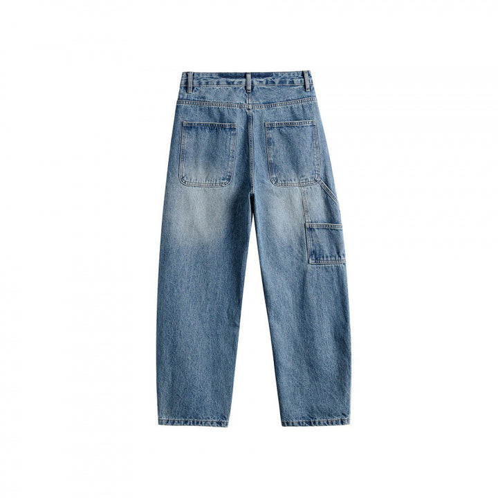 Men's Wide Patchwork Denim Jeans in Baggy Cut with Inserted Knee Panels Mune Fashion