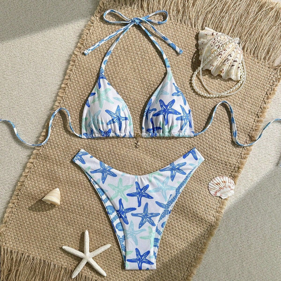 Women Triangle Bikini with Maritime Star Design Mune Fashion