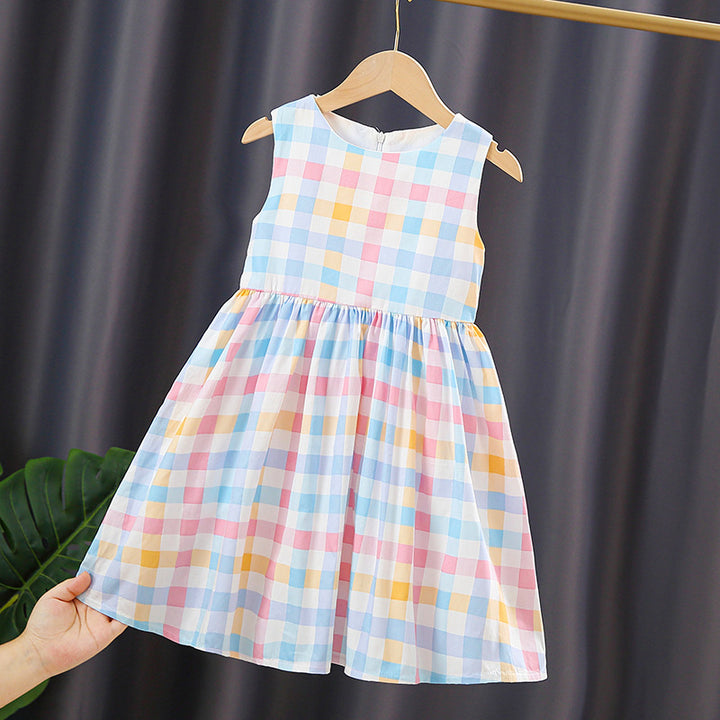 Girls summer dress with checkered design Mune Fashion