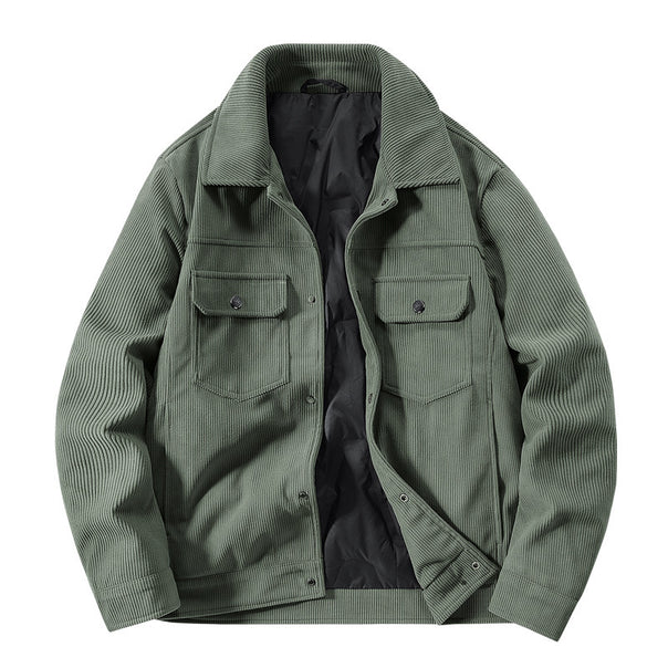 Men's cord jacket with quilted lining, two chest pockets and snap button closure Mune Fashion