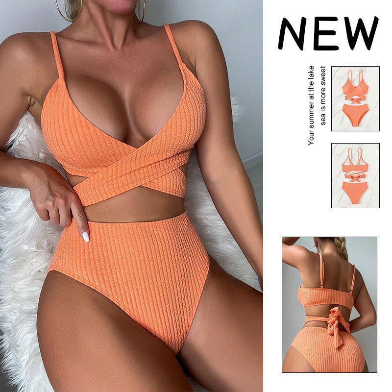 Ladies high-waisted bikini set with crisscross top Mune Fashion