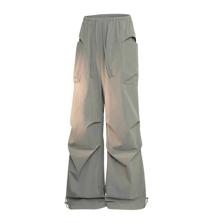 Men's oversized cargo pants in tech look with drawstring waistband, extra wide leg & adjustable leg openings Mune Fashion