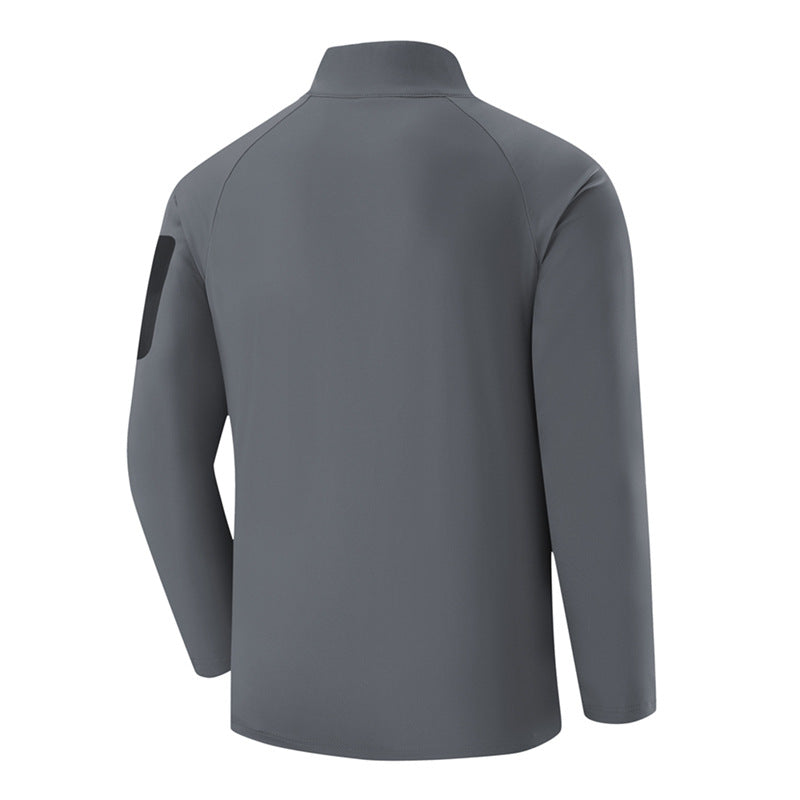 Men's Breathable Functional Long Sleeve Shirt with Stand Collar, 1/4 Zipper and Sleeve Utility Pocket Mune Fashion