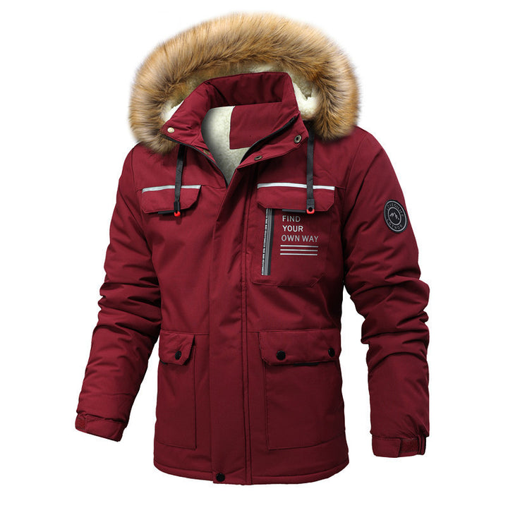 Men Water-repellent Softshell Parka with Hood, Reflective Inserts and Multifunction Pockets Mune Fashion