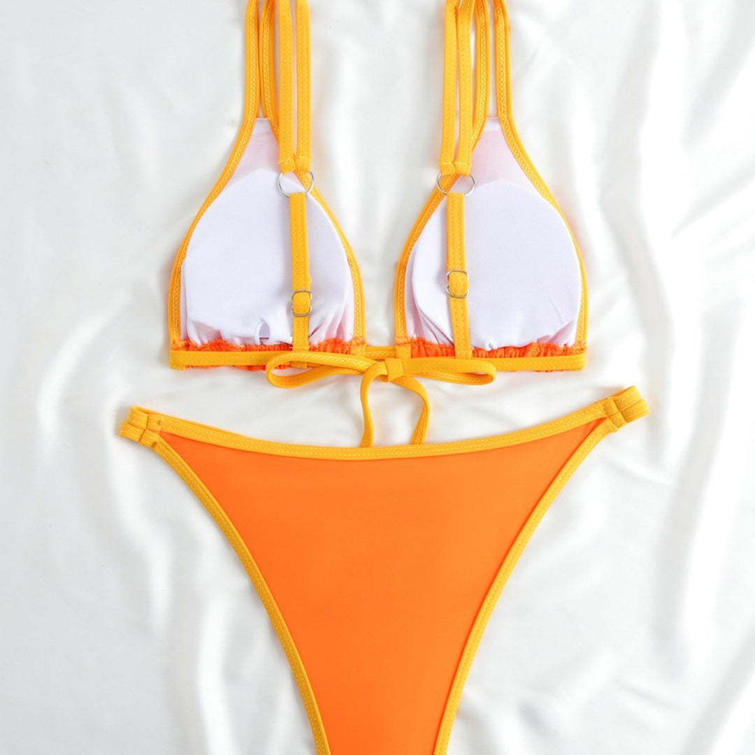 Ladies fashionable bikini with fine straps and intricate cut Mune Fashion