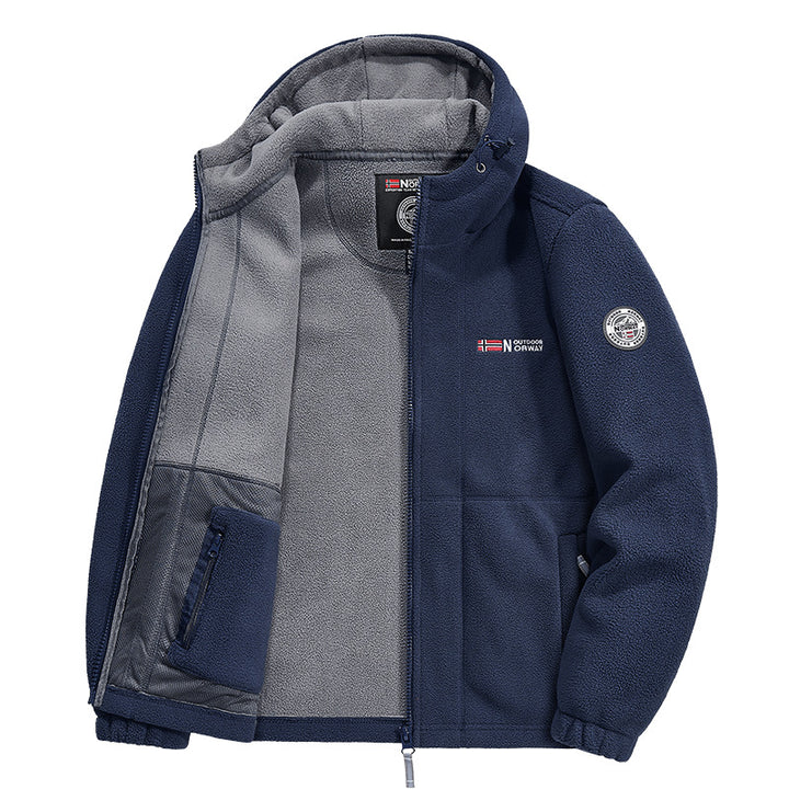 Men's fleece jacket with practical collar protection Mune Fashion