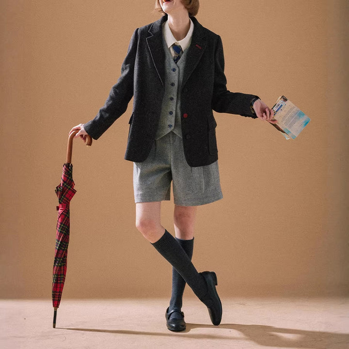 Women Elegant Tweed Blazer with Structure Mune Fashion