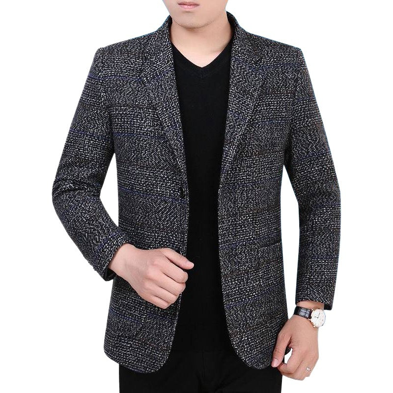 Men's tweed blazer with Glencheck pattern and slim fit Mune Fashion