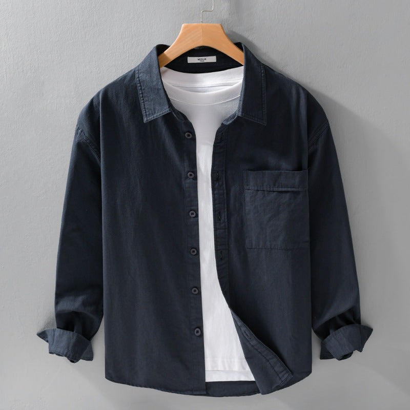 Men's cotton overshirt in relaxed fit with patch chest pocket Mune Fashion