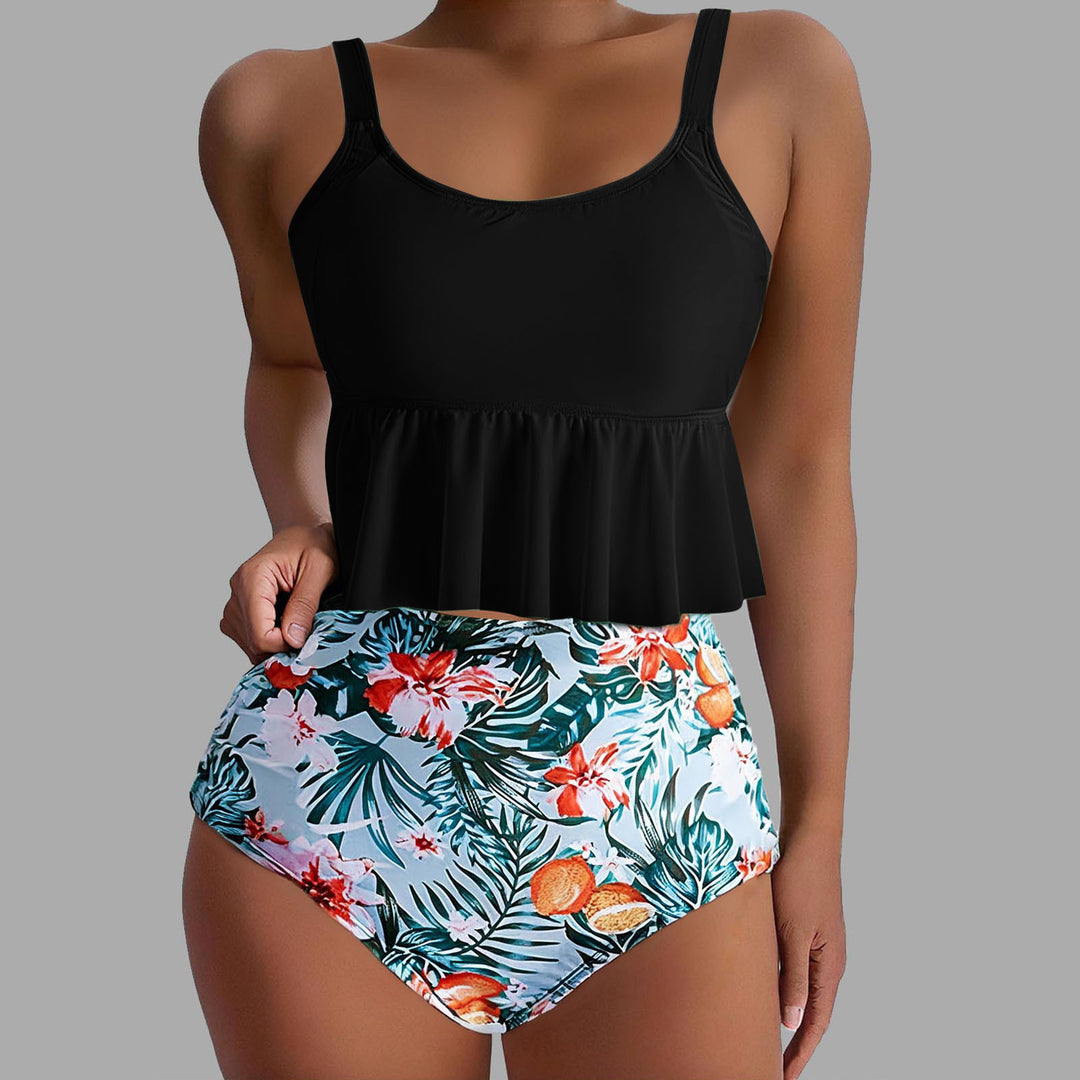 Damen Tankini-Set mit floralen Akzenten und Rüschen Echo Archiv
