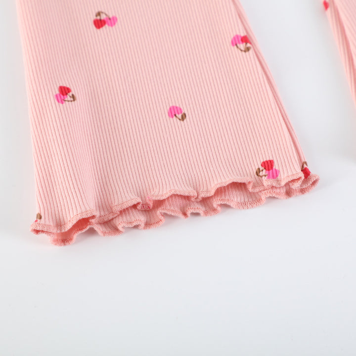 Girls flared leggings with floral accents Mune Fashion