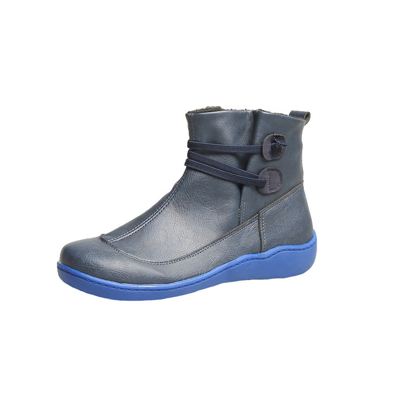 Women’s Insulated Comfort Ankle Boots with Elastic Lacing and Cushioned Rubber Sole Mune Fashion