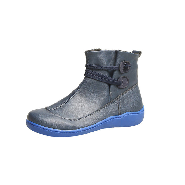 Women’s Insulated Comfort Ankle Boots with Elastic Lacing and Cushioned Rubber Sole Mune Fashion
