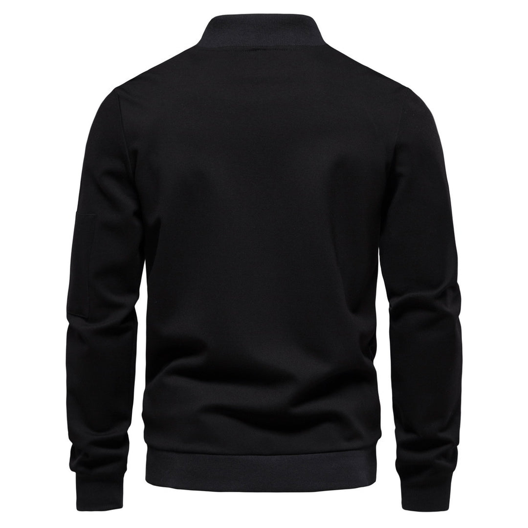 Men's Slim Bomber Jacket with Full Zip, Arm Pocket and Ribbed Cuffs Mune Fashion