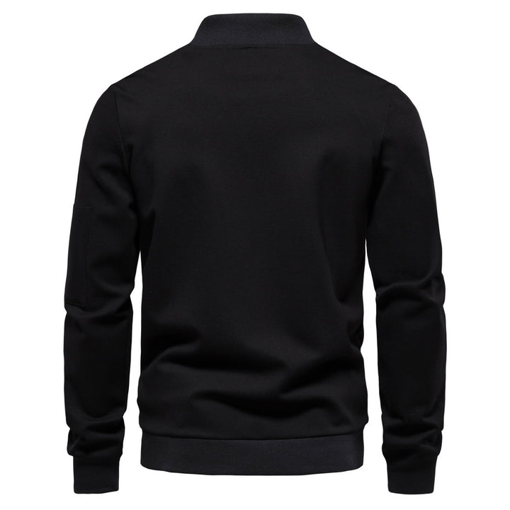 Men's Slim Bomber Jacket with Full Zip, Arm Pocket and Ribbed Cuffs Mune Fashion