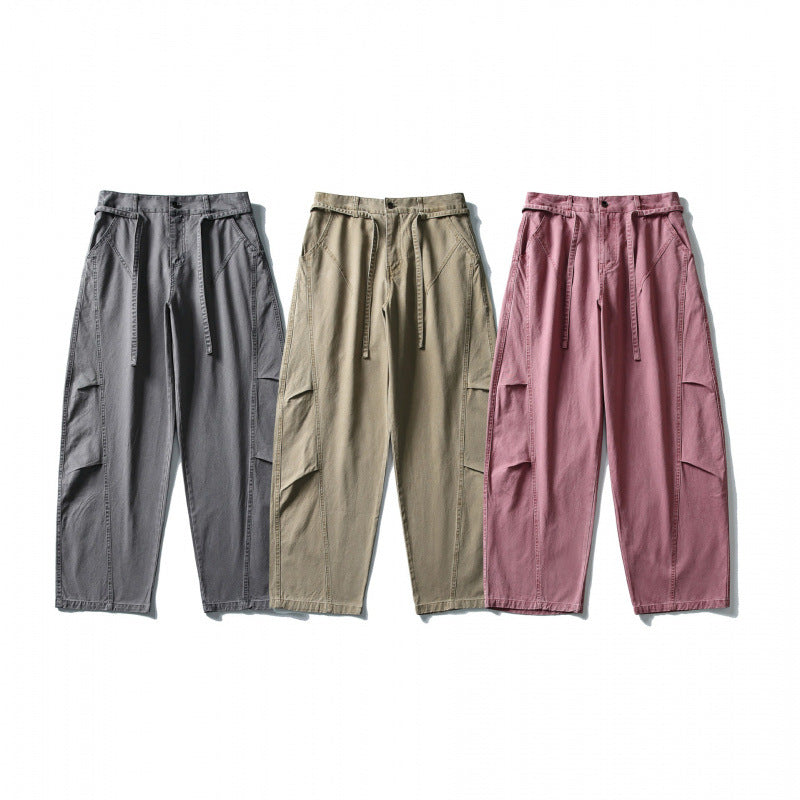 Men's Utility Cargo Pants in a wide Relaxed Fit with drawstring waistband and patch leg pockets Mune Fashion
