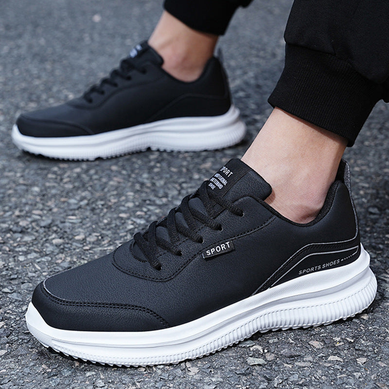 Men's trendy casual lace-ups made of water-repellent synthetic leather with shock-absorbing EVA sole and padded entry Mune Fashion