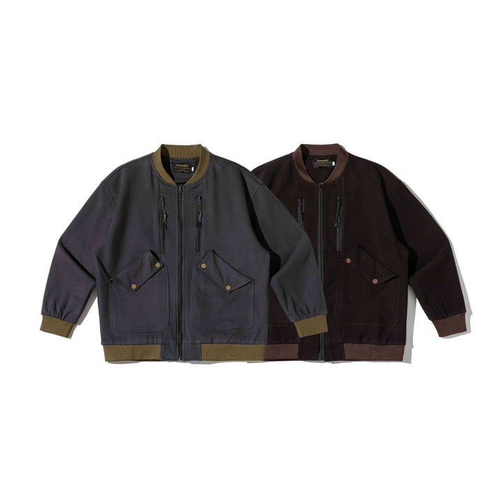 Men's short-cut utility bomber jacket with flap pockets and double chest zip Mune Fashion