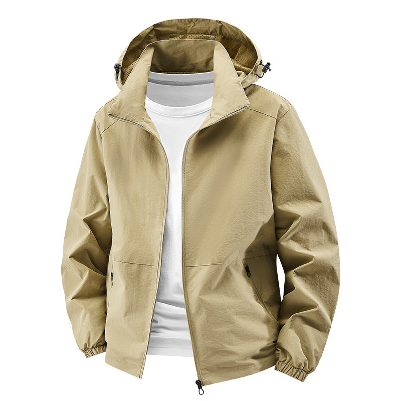 Men's packable windproof softshell hooded jacket with adjustable hood Mune Fashion