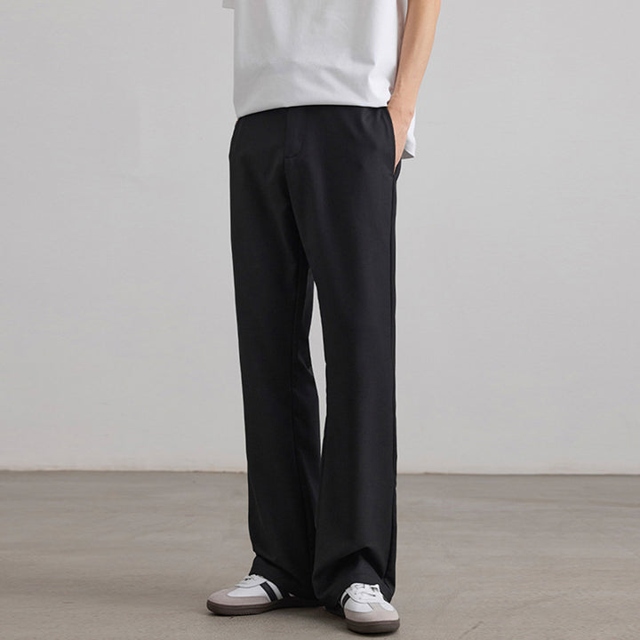Men's straight-cut chino pants with a high waist and slight flare Mune Fashion