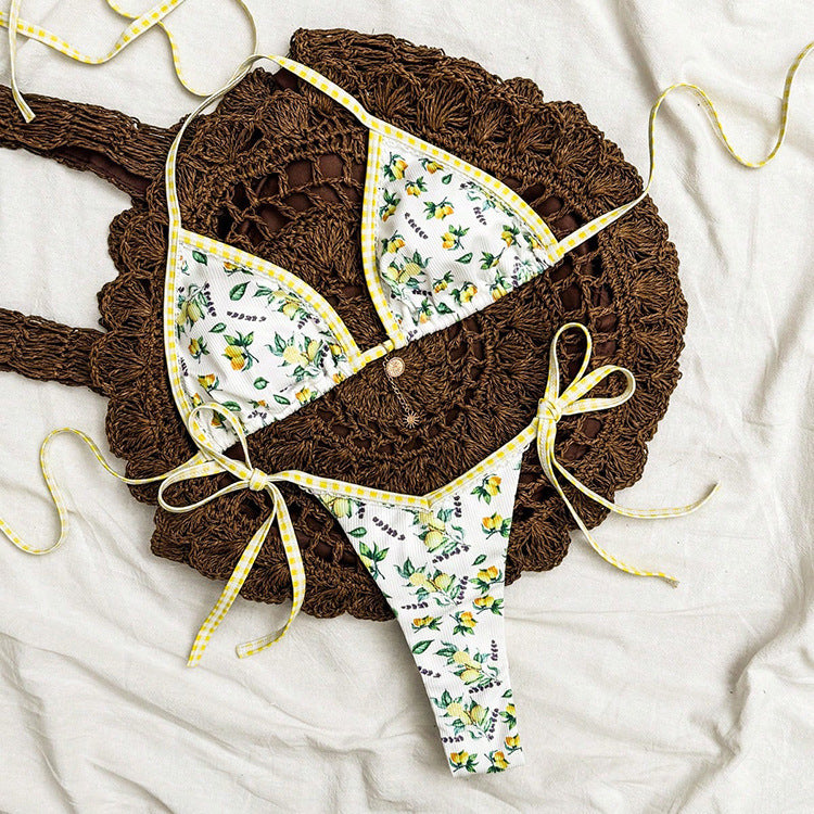 Women's Triangle Bikini with Fruity Design Mune Fashion