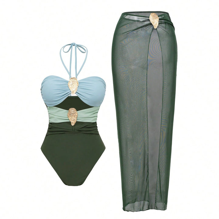 Ladies Luxurious Swimsuit with Elegant Overlay Mune Fashion