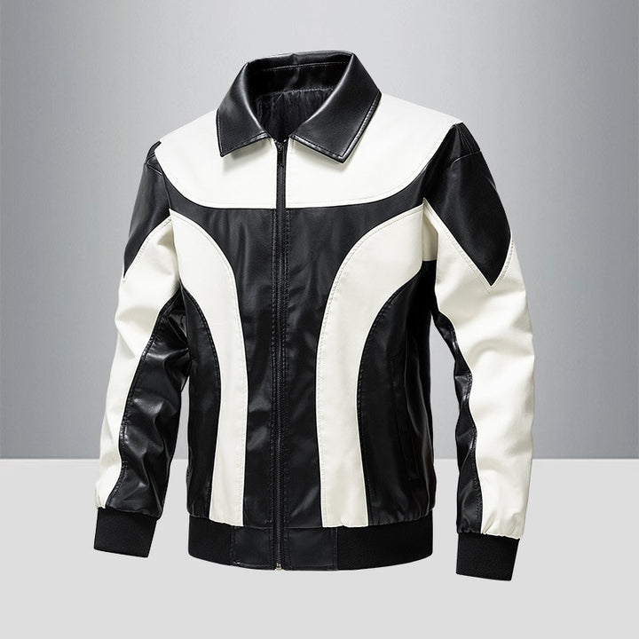 Men's Sporty Faux Leather Jacket Mune Fashion