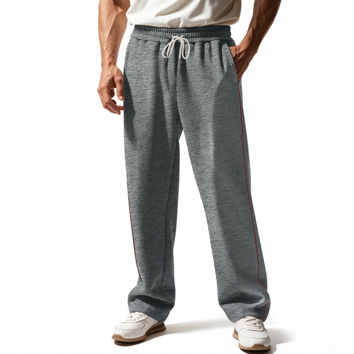 Men's casual jogging pants with drawstring and side decorative stripe Mune Fashion