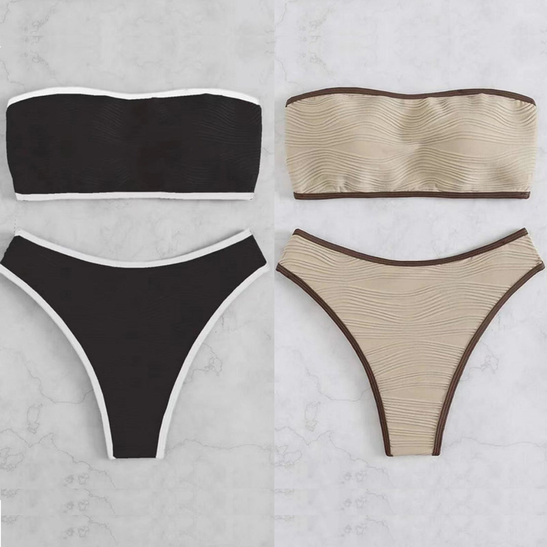 Women's Bandeau Bikini Set with Textured Design Mune Fashion