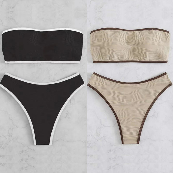Women's Bandeau Bikini Set with Textured Design Mune Fashion