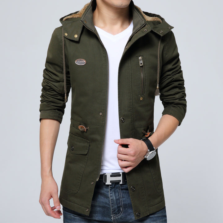 Men's parka with teddy lining in hood, utility pockets and drawstring Mune Fashion