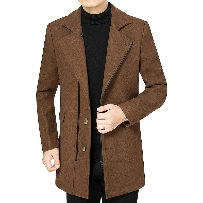 Men's Tailored Short Coat in Minimal Style with Stand Collar Mune Fashion