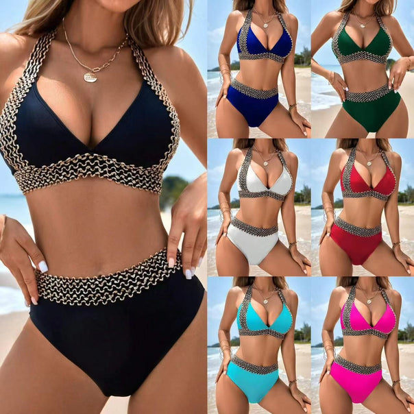 Women High-waisted Bikini with Unique Ruffle Details Mune Fashion